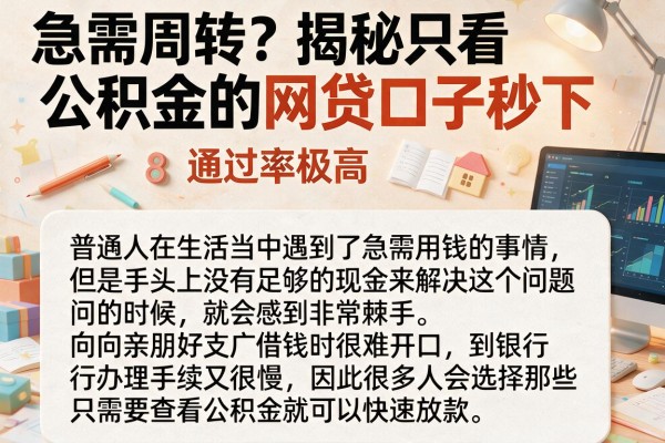 急需周转？揭秘只看公积金的网贷口子秒下，通过率极高