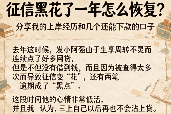 征信黑花了一年怎么恢复？分享我的上岸经历和几个还能下款的口子