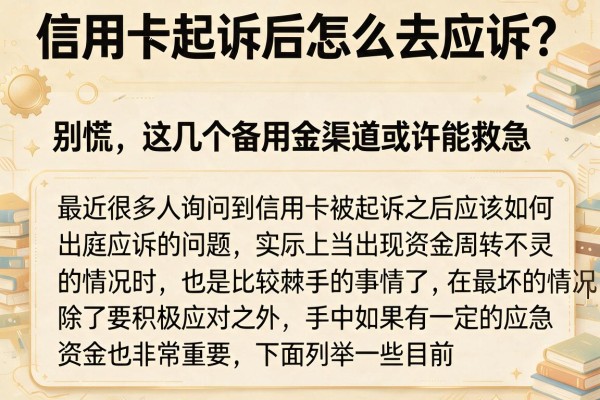 信用卡起诉后怎么去应诉？别慌，这几个备用金渠道或许能救急
