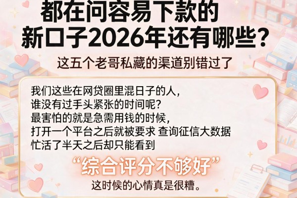 都在问容易下款的新口子2026年还有哪些？这五个老哥私藏的渠道别错过了