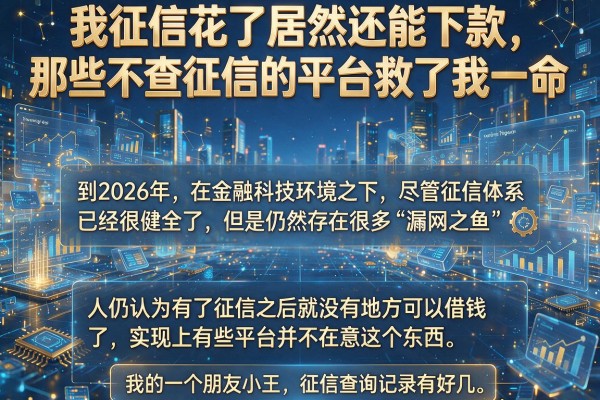 我征信花了居然还能下款，那些不查征信的平台救了我一命