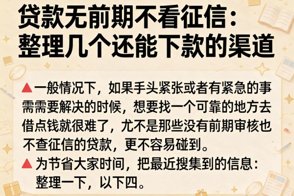 贷款无前期不看征信：整理几个还能下款的渠道