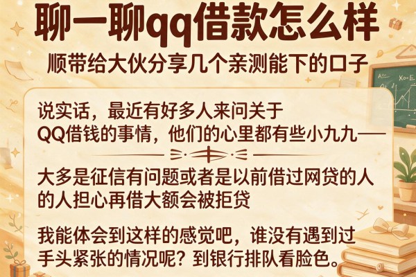 聊一聊qq借款怎么样，顺带给大伙分享几个亲测能下的口子