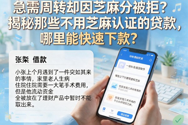 急需周转却因芝麻分被拒？揭秘那些不用芝麻认证的贷款，哪里能快速下款？