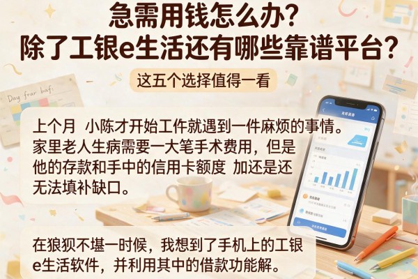 急需用钱怎么办？除了工银e生活还有哪些靠谱平台？这五个选择值得一看