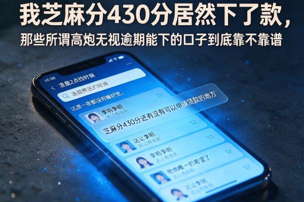 我芝麻分430分居然下了款，那些所谓高炮无视逾期能下的口子到底靠不靠谱