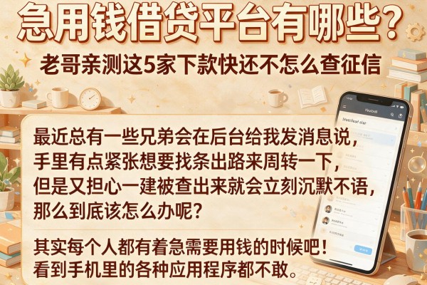 急用钱借贷平台有哪些？老哥亲测这5家下款快还不怎么查征信