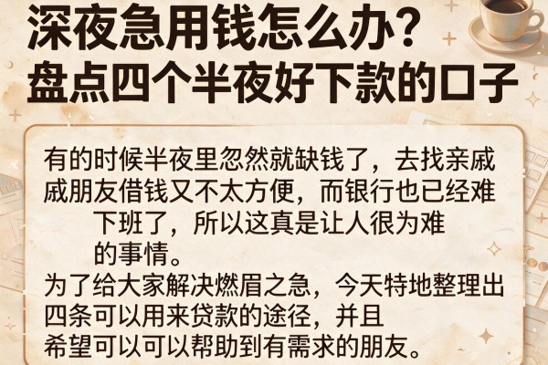 深夜急用钱怎么办？盘点四个半夜好下款的口子