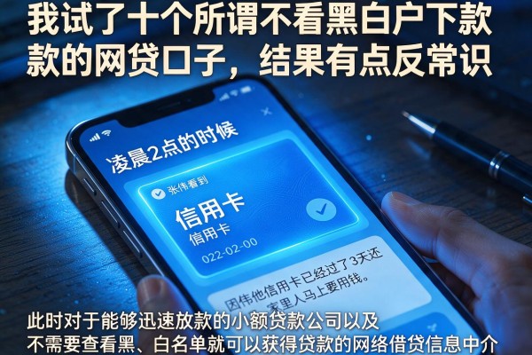 我试了十个所谓不看黑白户下款的网贷口子，结果有点反常识