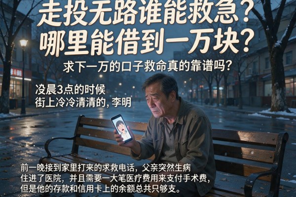 走投无路谁能救急？哪里能借到一万块？求下一万的口子救命真的靠谱吗？
