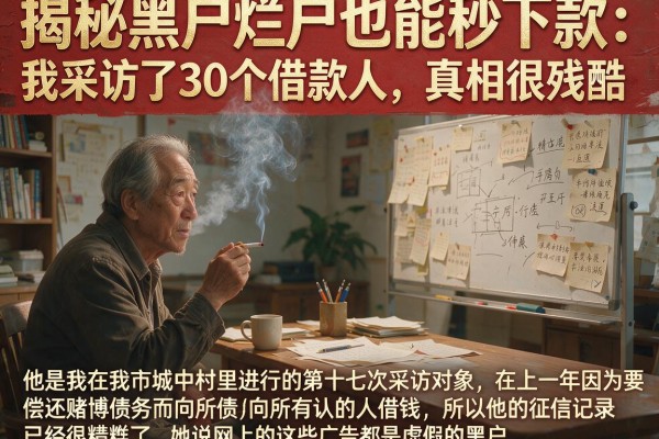 揭秘黑户烂户也能秒下款：我采访了30个借款人，真相很残酷