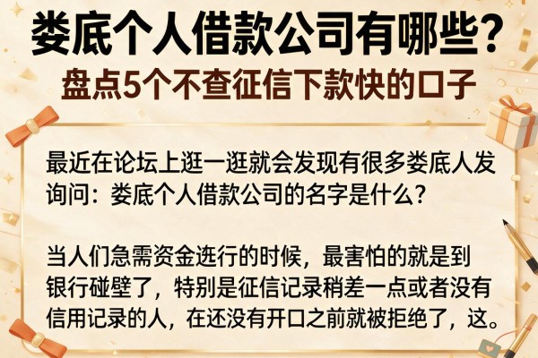 娄底个人借款公司有哪些？盘点5个不查征信下款快的口子