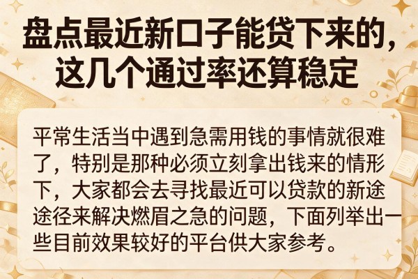 盘点最近新口子能贷下来的,这几个通过率还算稳定