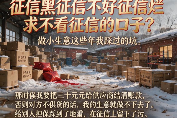 征信黑征信不好征信烂求不看征信的口子？做小生意这些年我踩过的坑