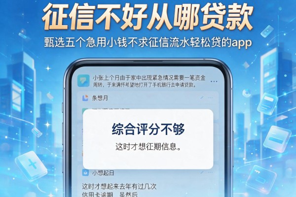 征信不好从哪贷款，甄选五个急用小钱不求征信流水轻松贷的app
