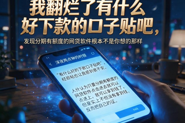 我翻烂了有什么好下款的口子贴吧，发现分期有额度的网贷软件根本不是你想的那样