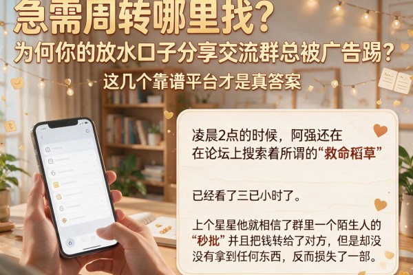 急需周转哪里找？为何你的放水口子分享交流群总被广告踢？这几个靠谱平台才是真答案