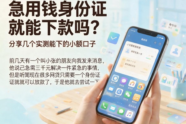 急用钱身份证就能下款吗？分享几个实测能下的小额口子