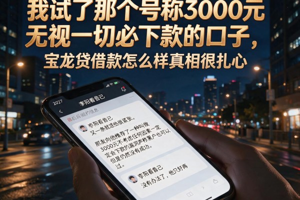 我试了那个号称3000元无视一切必下款的口子，宝龙贷借款怎么样真相很扎心