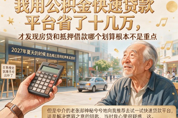 我用公积金快速贷款平台省了十几万，才发现房贷和抵押借款哪个划算根本不是重点