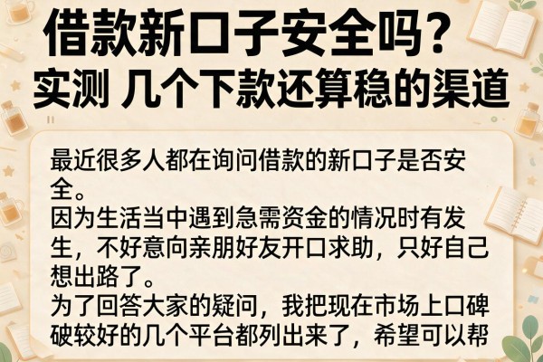 借款新口子安全吗？实测几个下款还算稳的渠道