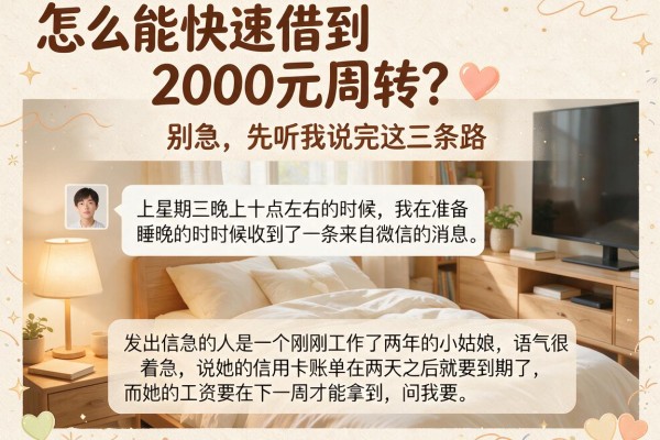 怎么能快速借到2000元周转？别急，先听我说完这三条路
