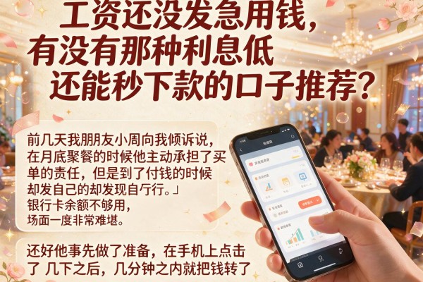 工资还没发急用钱，有没有那种利息低还能秒下款的口子推荐？