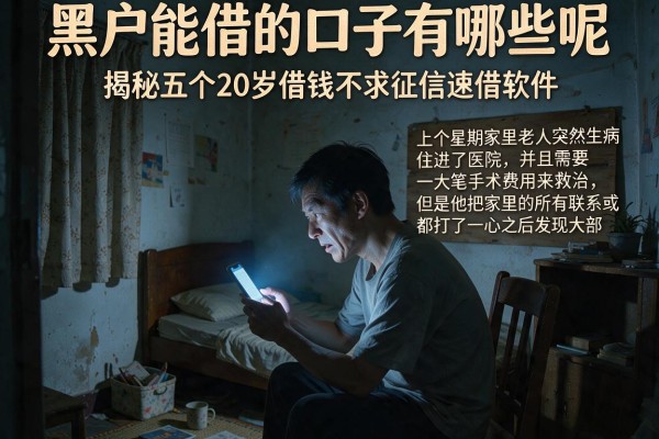 黑户能借的口子有哪些呢，揭秘五个20岁借钱不求征信速借软件