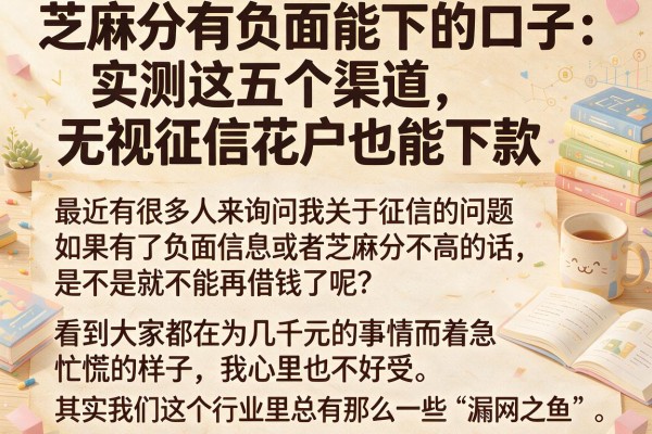 芝麻分有负面能下的口子：实测这五个渠道，无视征信花户也能下款