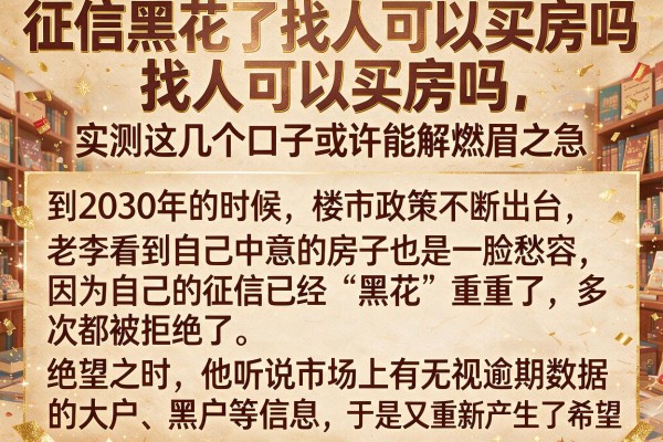 征信黑花了找人可以买房吗，实测这几个口子或许能解燃眉之急