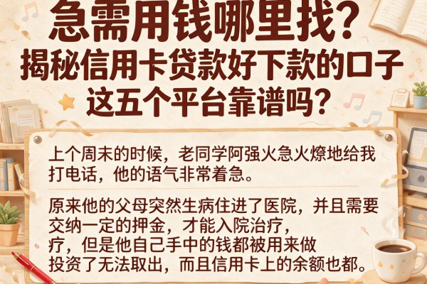 急需用钱哪里找？揭秘信用卡贷款好下款的口子，这五个平台靠谱吗？