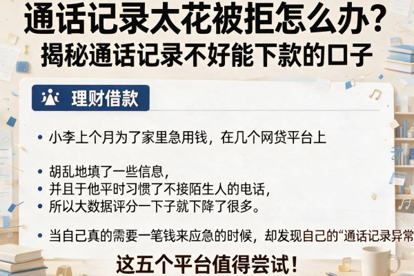 通话记录太花被拒怎么办？揭秘通话记录不好能下款的口子，这五个平台值得尝试！