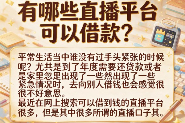 有哪些直播平台可以借款？整理了几个还能下款的口子