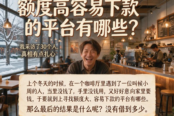 额度高容易下款的平台有哪些？我采访了30个人，真相有点扎心