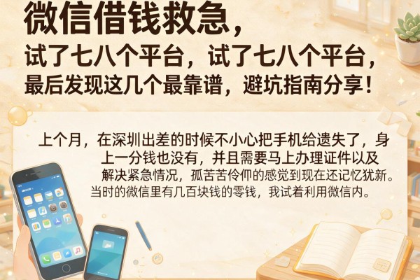 微信借钱救急，试了七八个平台，最后发现这几个最靠谱，避坑指南分享！