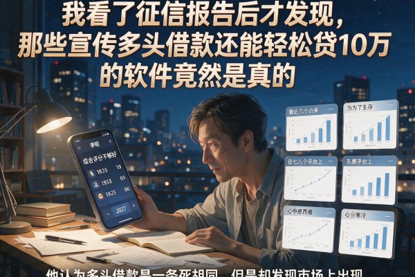 我看了征信报告后才发现，那些宣传多头借款还能轻松贷10万的软件竟然是真的