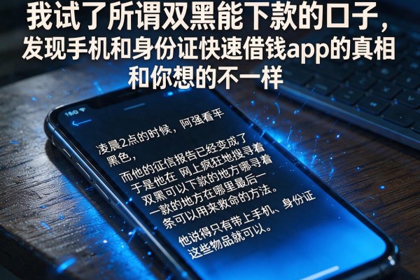 我试了所谓双黑能下款的口子，发现手机和身份证快速借钱app的真相和你想的不一样