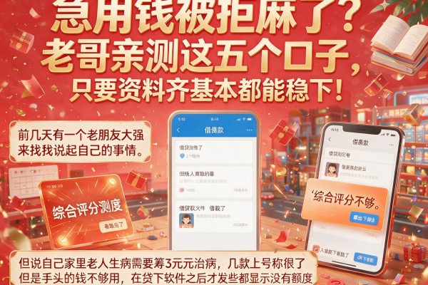 急用钱被拒麻了？老哥亲测这五个口子，只要资料齐基本都能稳下！