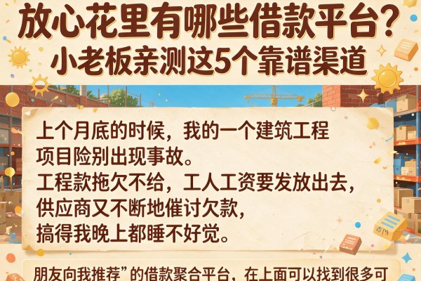 放心花里有哪些借款平台？小老板亲测这5个靠谱渠道