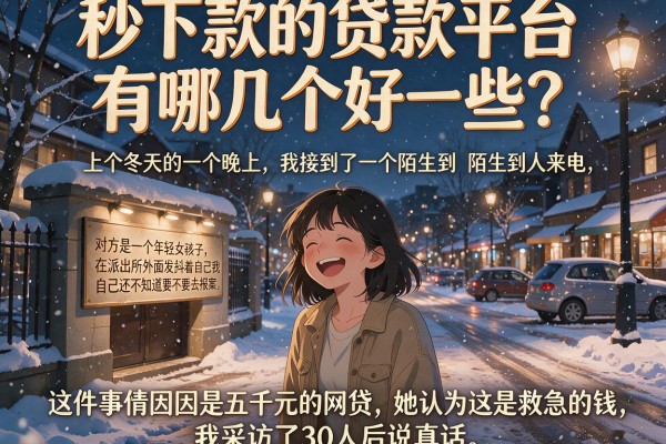 秒下款的贷款平台有哪几个好一些？我采访了30人后说真话