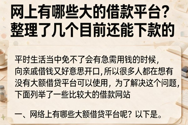 网上有哪些大的借款平台?整理了几个目前还能下款的