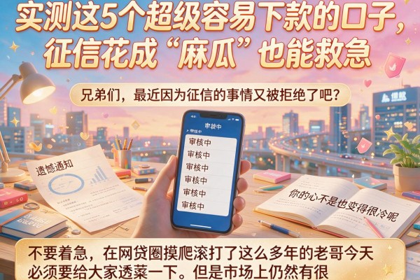 实测这5个超级容易下款的口子，征信花成“麻瓜”也能救急
