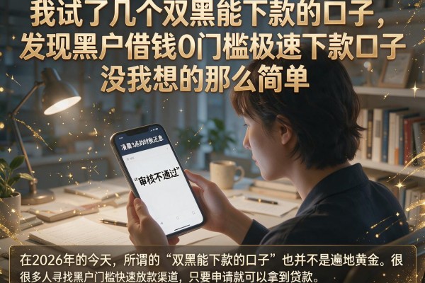 我试了几个双黑能下款的口子，发现黑户借钱0门槛极速下款口子没我想的那么简单