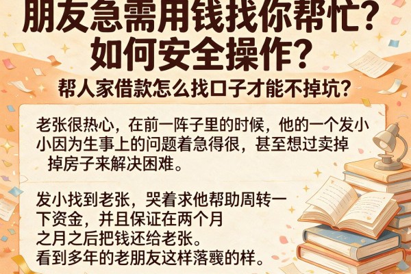 朋友急需用钱找你帮忙？如何安全操作？帮人家借款怎么找口子才能不掉坑？