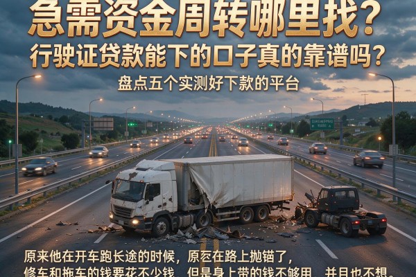 急需资金周转哪里找？行驶证贷款能下的口子真的靠谱吗？盘点五个实测好下款的平台