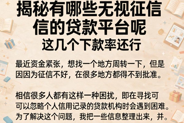 揭秘有哪些无视征信的贷款平台呢，这几个下款率还行
