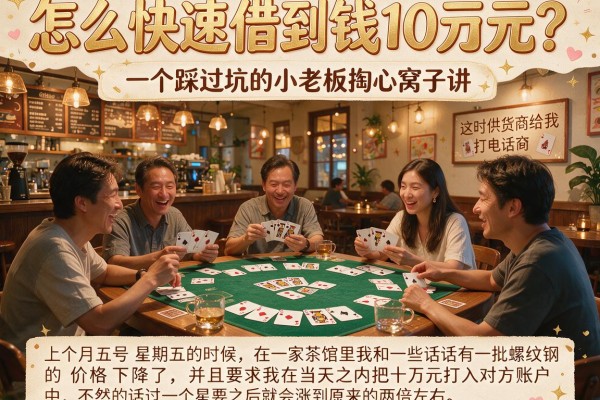 怎么快速借到钱10万元？一个踩过坑的小老板掏心窝子讲