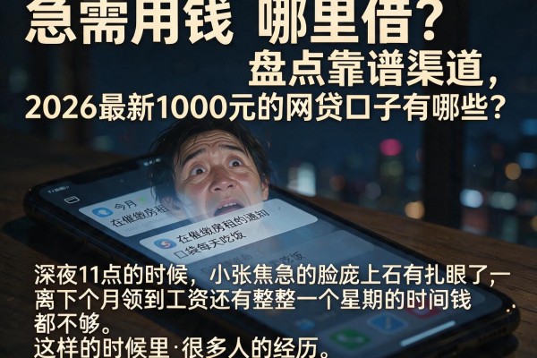 急需用钱哪里借？盘点靠谱渠道，2026最新1000元的网贷口子有哪些？