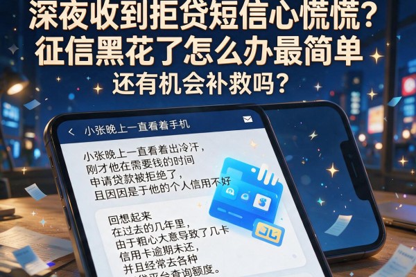 深夜收到拒贷短信心慌慌？征信黑花了怎么办最简单，还有机会补救吗？
