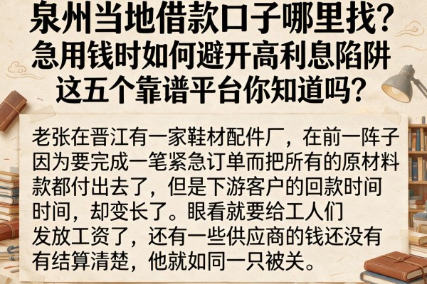泉州当地借款口子哪里找？急用钱时如何避开高利息陷阱，这五个靠谱平台你知道吗？